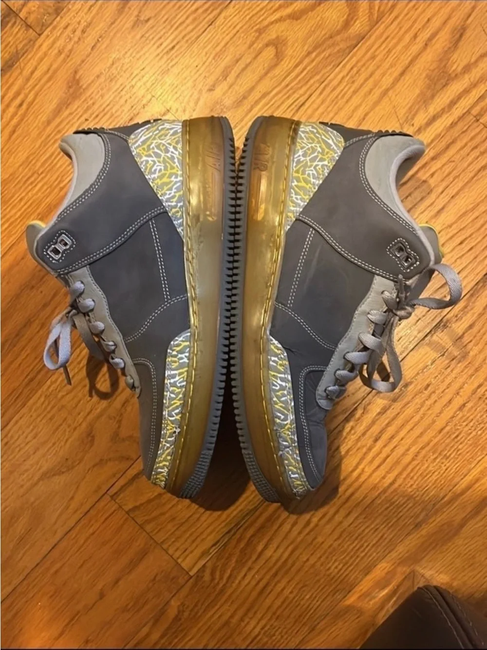 Jordan Gray and Yellow Retro Basketball Shoes